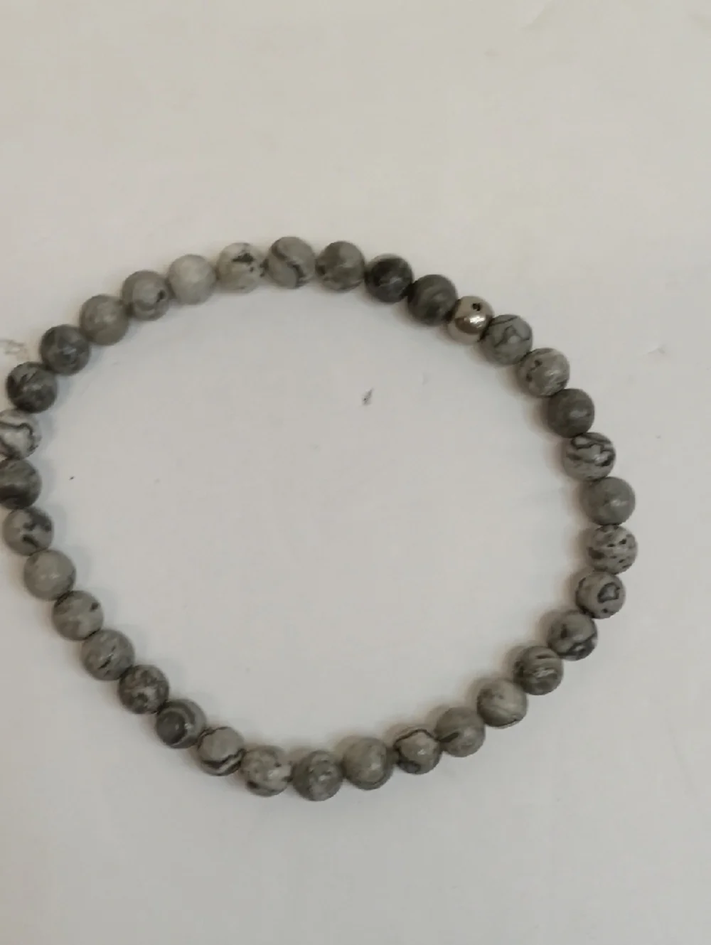 Beaded Bracelet Set Wood Stone Stretch Stack Minimal Boho 4 Piece